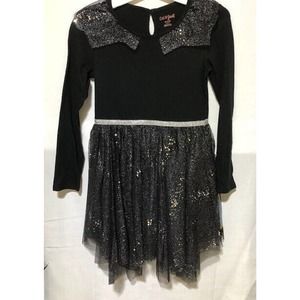 NWT Cat & Jack Girls XSMALL 4-5 Dress Black Glitter Accents Halloween Witch